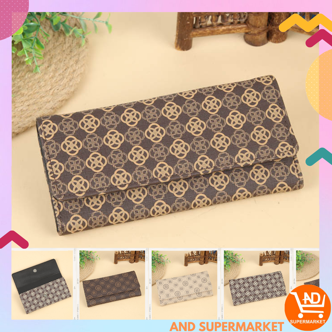 AND / COD / Dompet Panjang Wanita Import Dompet Lipat Panjang Perempuan Murah Dompet Casual Fashion Cewek Kekinian Motif Cantik D100