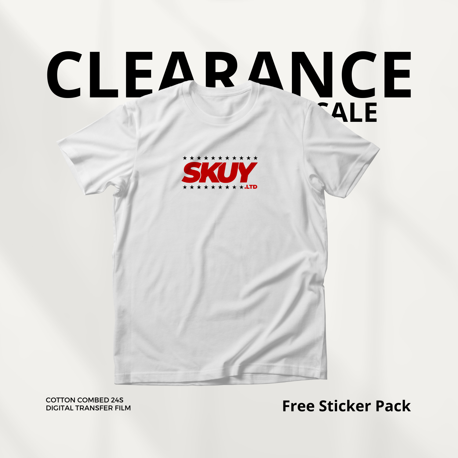 Skuy Kaos Ramdahan Dewasa Unisex Lengan Pendek Putih Katun Combed 24s SKY39