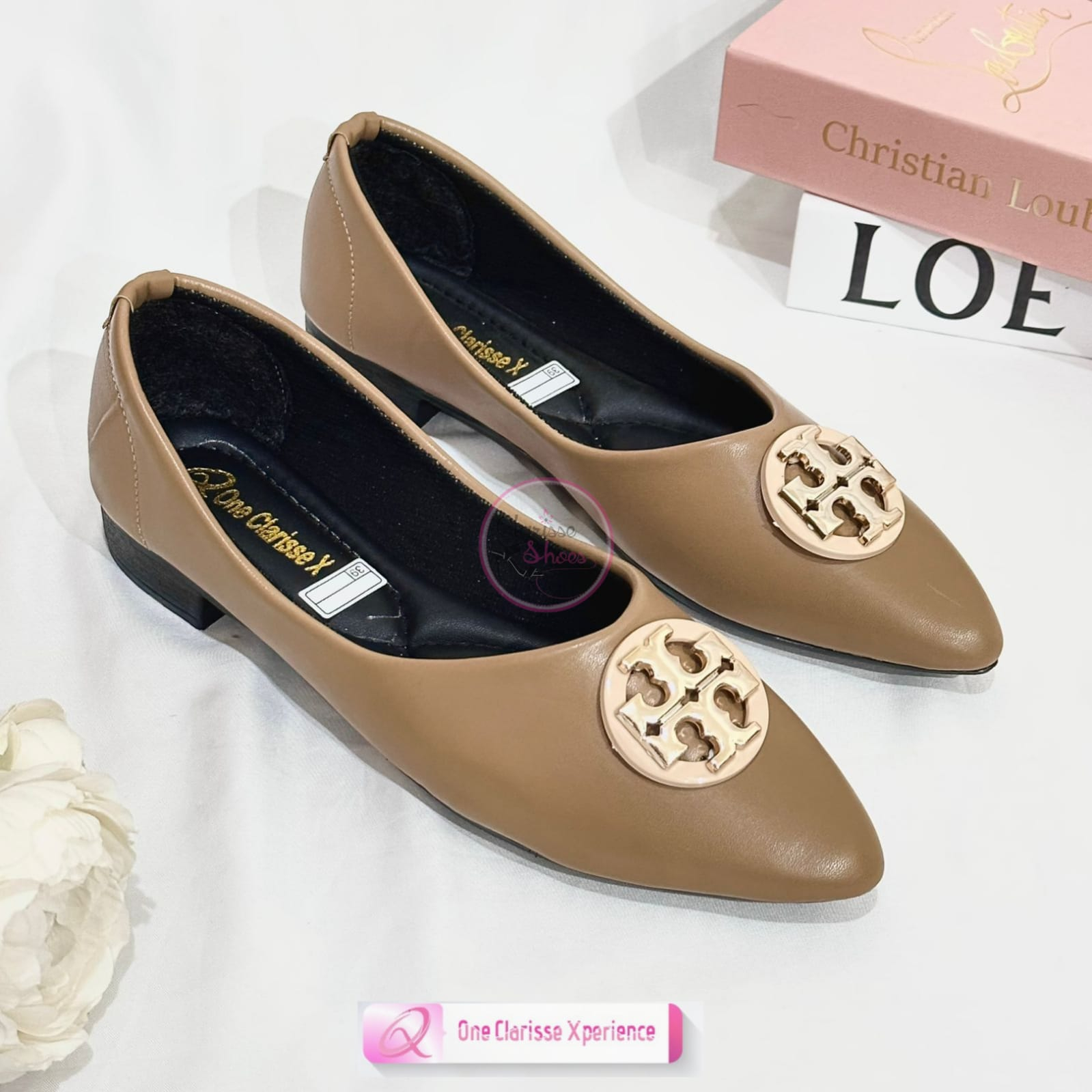 Clarisse PEGGY Flatshoes Sepatu Wanita Kuliah SOL KARET