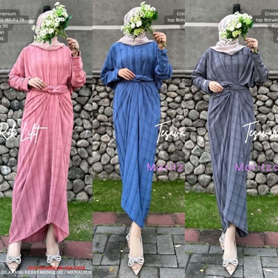 TSAVARA SETELAN / 30.5 / BAHAN CRINKLE AIRFLOW / TOP BATWING ALLSIZE JUMBO / FIT M-XXL / MARITZA