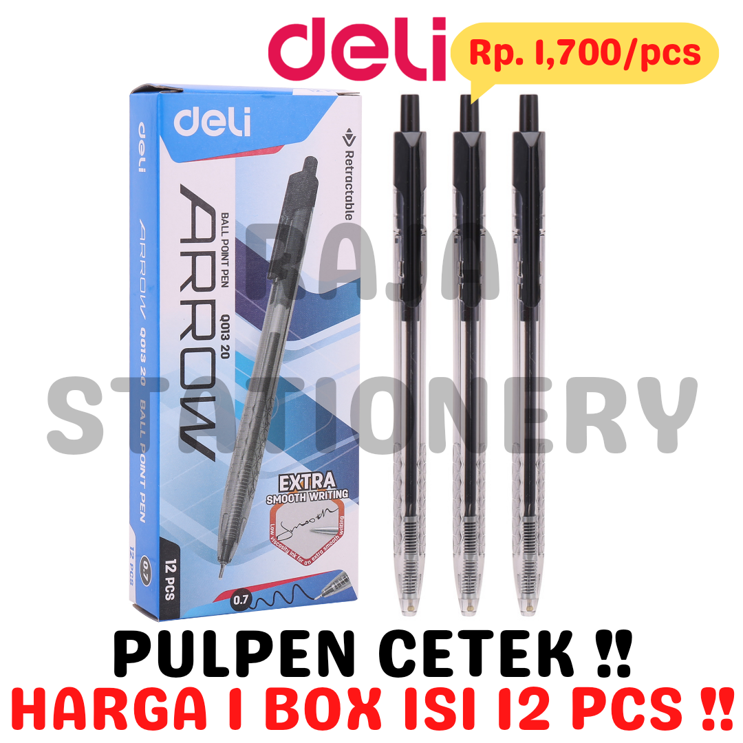 

DELI BALL PEN ARROW 0.7 CLICKER PULPEN DELI CETEK EQ01320 [12PCS]