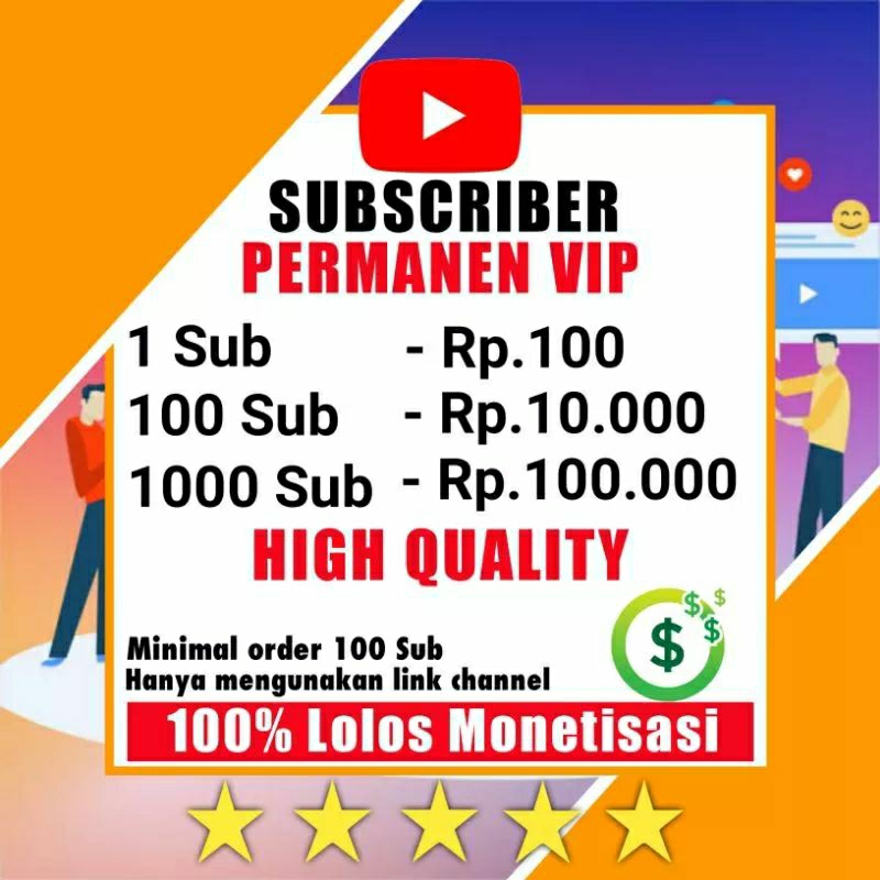 Subscriber Youtube Permanen Monetisasi - Termurah
