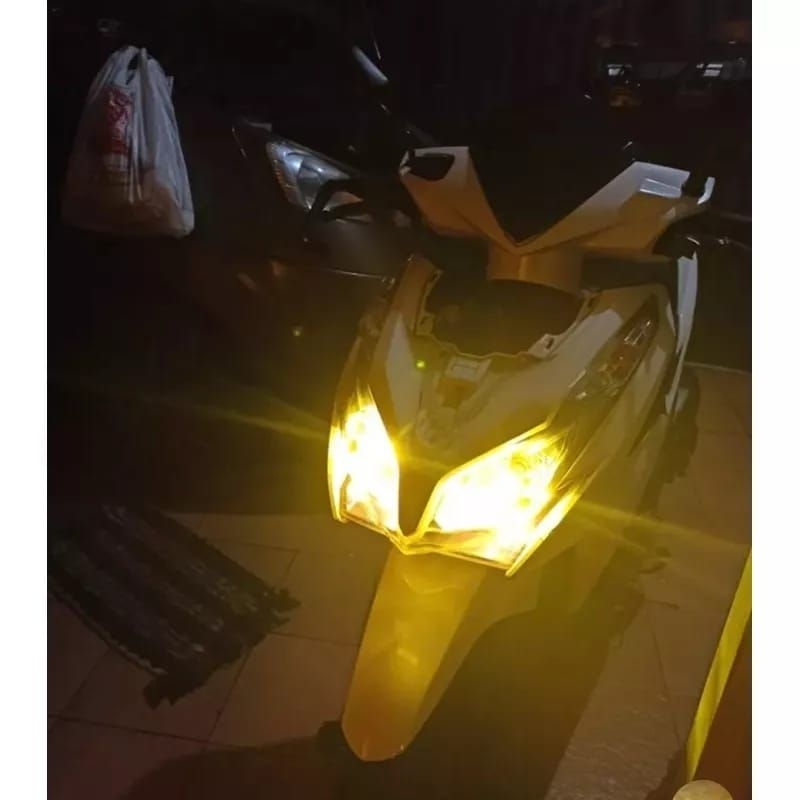 Lampu Depan H6 LED AC DC Jauh Kuning Dekat Putih Plus Senja Biru Super Terang