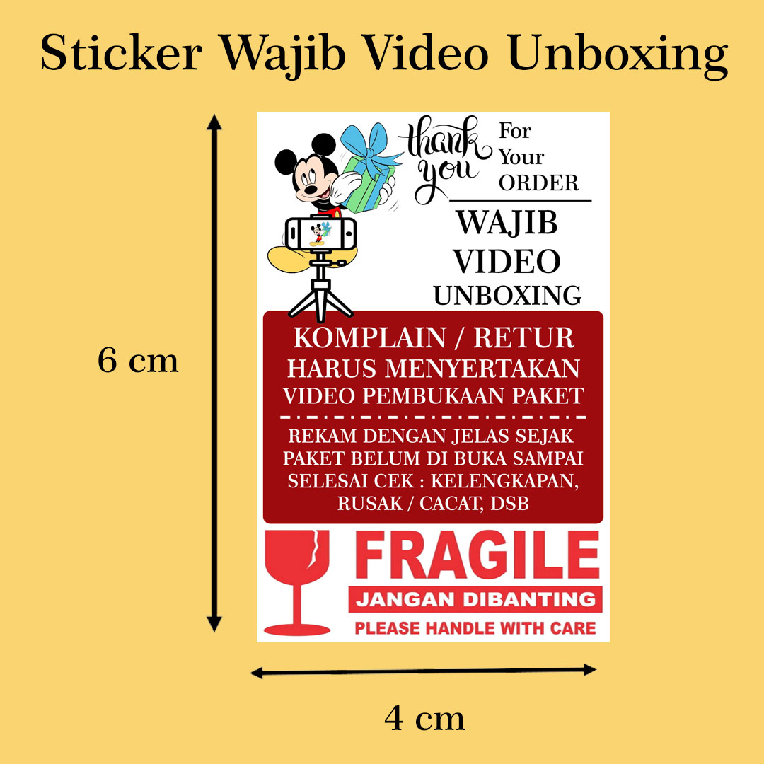 

Sticker WAJIB VIDEO UNBOXING Gambar Lucu