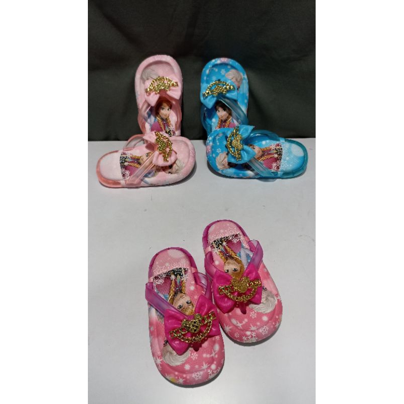 (COD)Sandal jepit Anak Import FROZEN dengan LED/Sandal anak perempuan menyala/Anti slip,anti licin dan empuk size 24-35