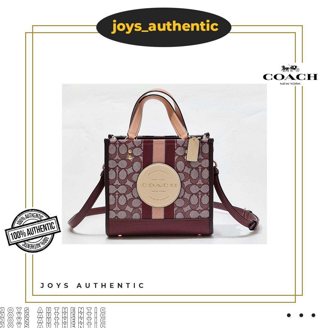 Tas Wanita Coach C5794 Dempsey Tote 22 Sig Wine Multi Woman Bag Authentic Original