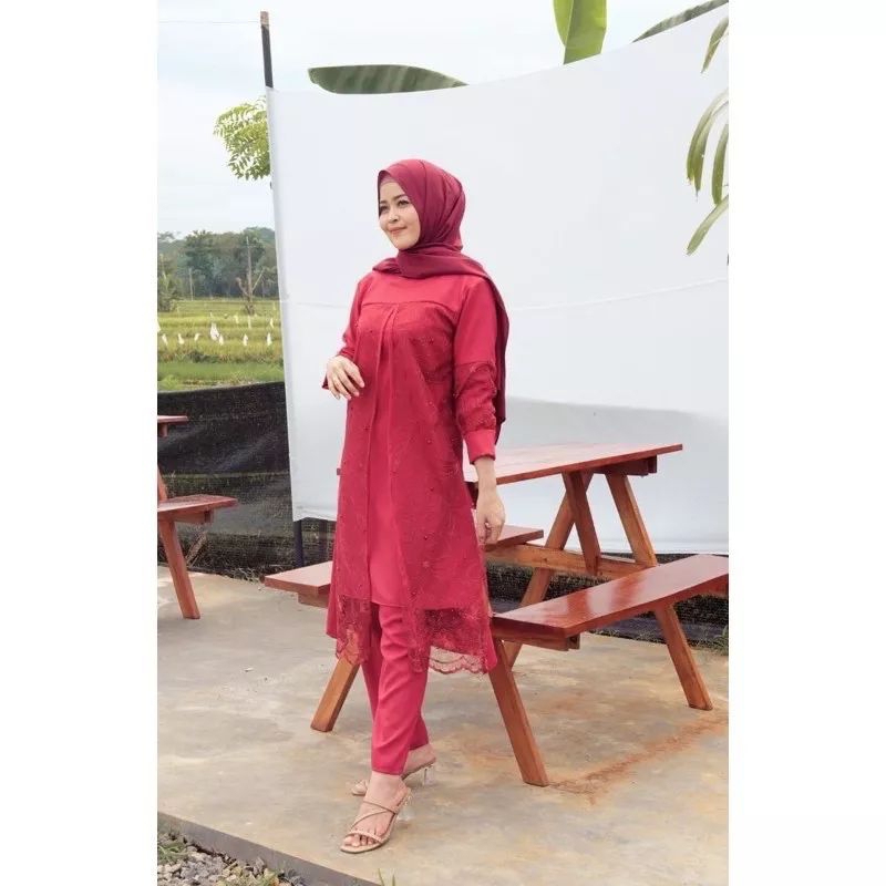 setelan celana brukat tile // Ayudia one set// asteria set brukat// marianne set