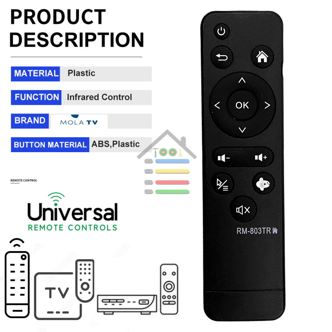 REMOTE / REMOT RM-803 ANDROID TV / XL / HOME / AKARI / POLYTRON / INDIBOX / MOLA LANGSUNG PAKAI