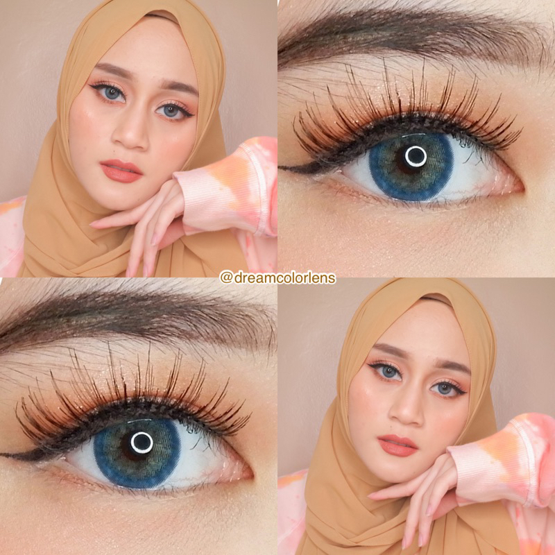 Softlens EOS Elin 3Tones Blue / Biru Normal Minus Beda Minus