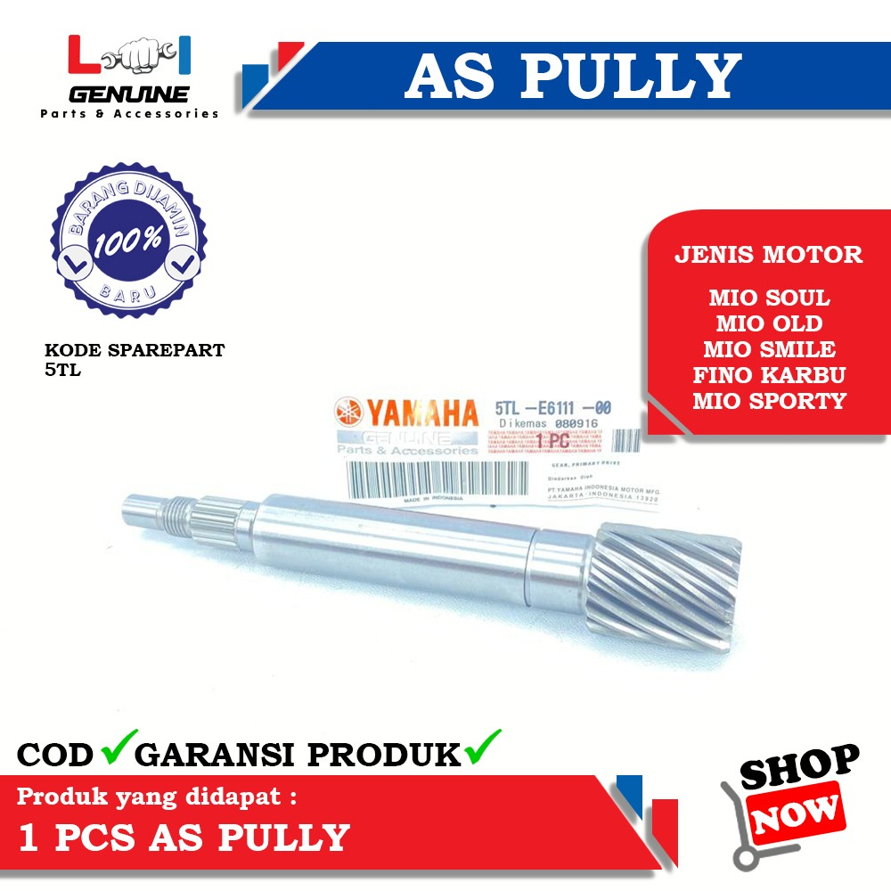 -LOI- AS PULLEY GEAR PULLY MIO LAMA, MIO SPORTY, SOUL, NOUVO, FINO KARBU 5TL