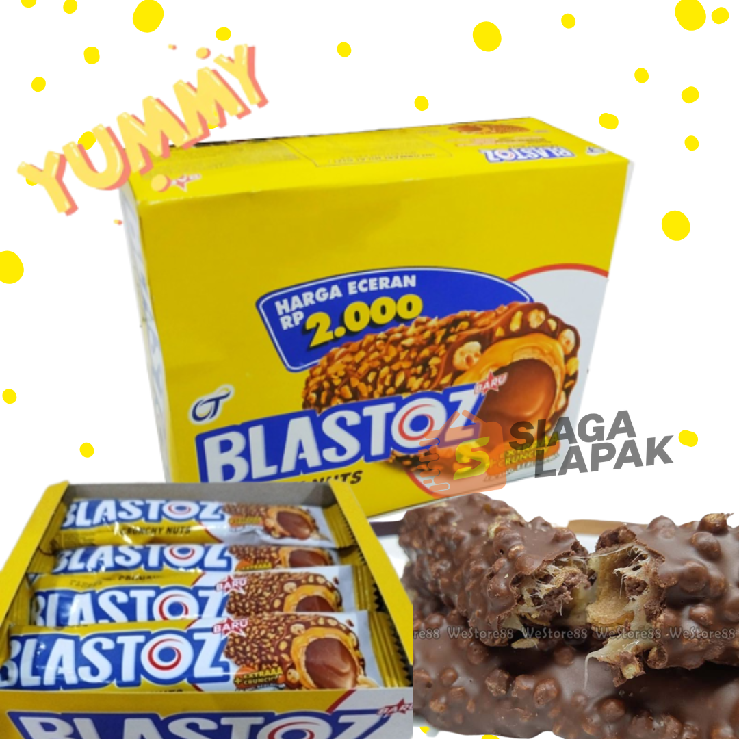 Wafer Blastoz Crunchy Nuts Coklat 24gr All Varian