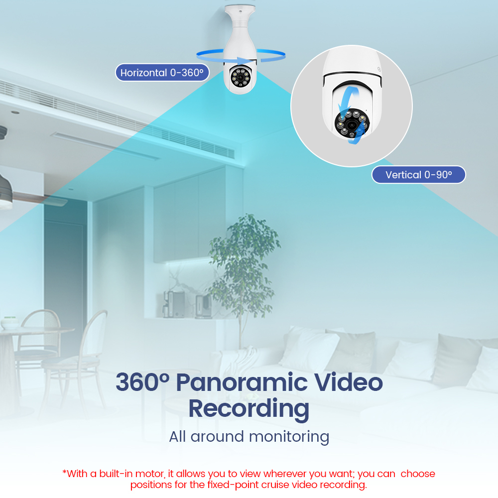 CCTV Lampu V380 Pro 2MP Kamera CCTV Wifi Bohlam 360 Derajat PTZ Panoramic IP Camera CCTV Wireless IP Kamera CCTV Bulb