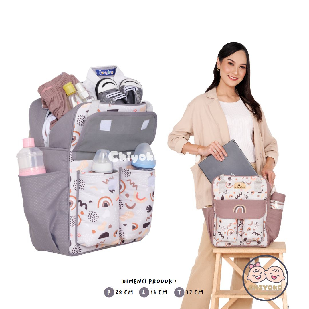AURORA SERIES - Tas Bayi RANSEL Merk MOMS BABY - MBG3058