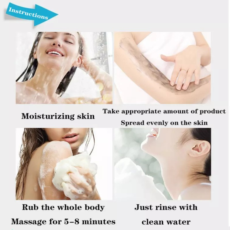 Sabun Pemutih Badan Sabun Lumpur Vulkanik Badan Mencerahkan dan Melembabkan kulit  / Bleaching Badan / Sabun Whitening Vulkanik / Whitening Body Wash 250ml