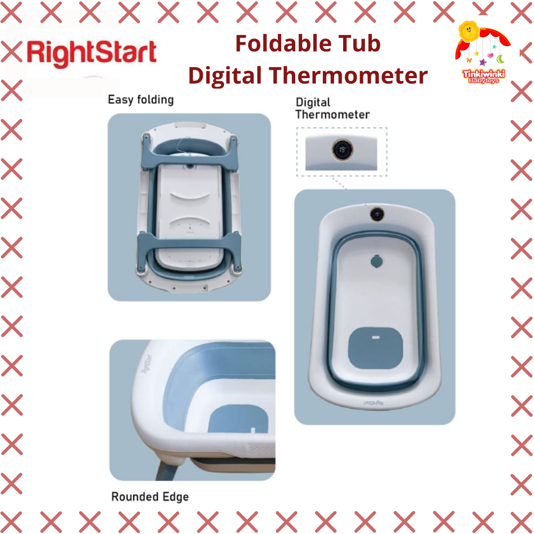 Right Start - Jumbo Whale Folding Bath Tub Digital Thermometer