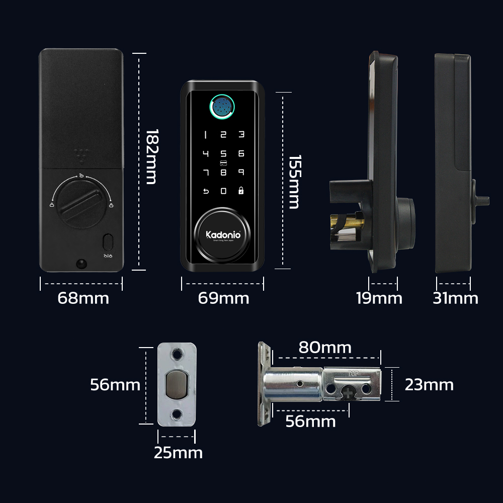 Kadonio Kunci pintu kunci pintar Digital lock TUYA Kontrol kunci pintu Sidik Jari Smart doorlock kunci pintu fingerprint