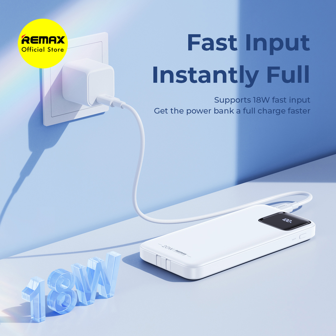 REMAX RPP-500 Powerbank Wireless 10000mAh PD 20W + QC 22.5W Fast Charging with LED Indikator Garansi