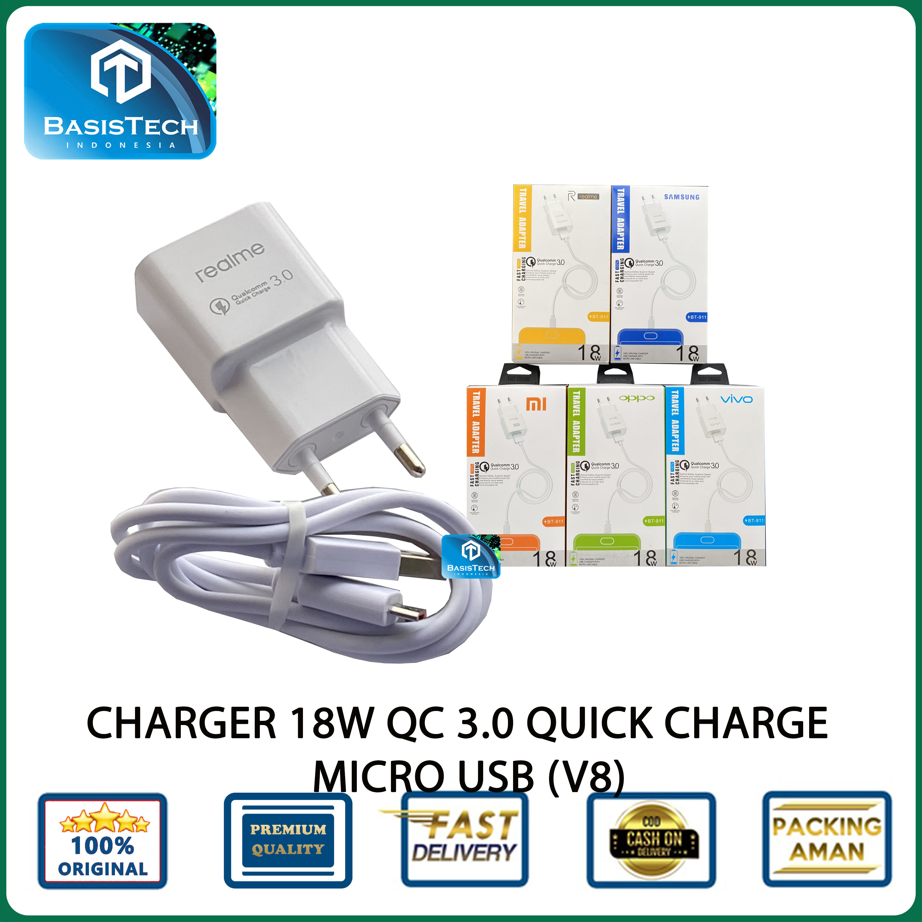 CHARGER CASAN MICRO USB V8 18W 2A QC 3.0 HOME QUICK CHARGE BT-911