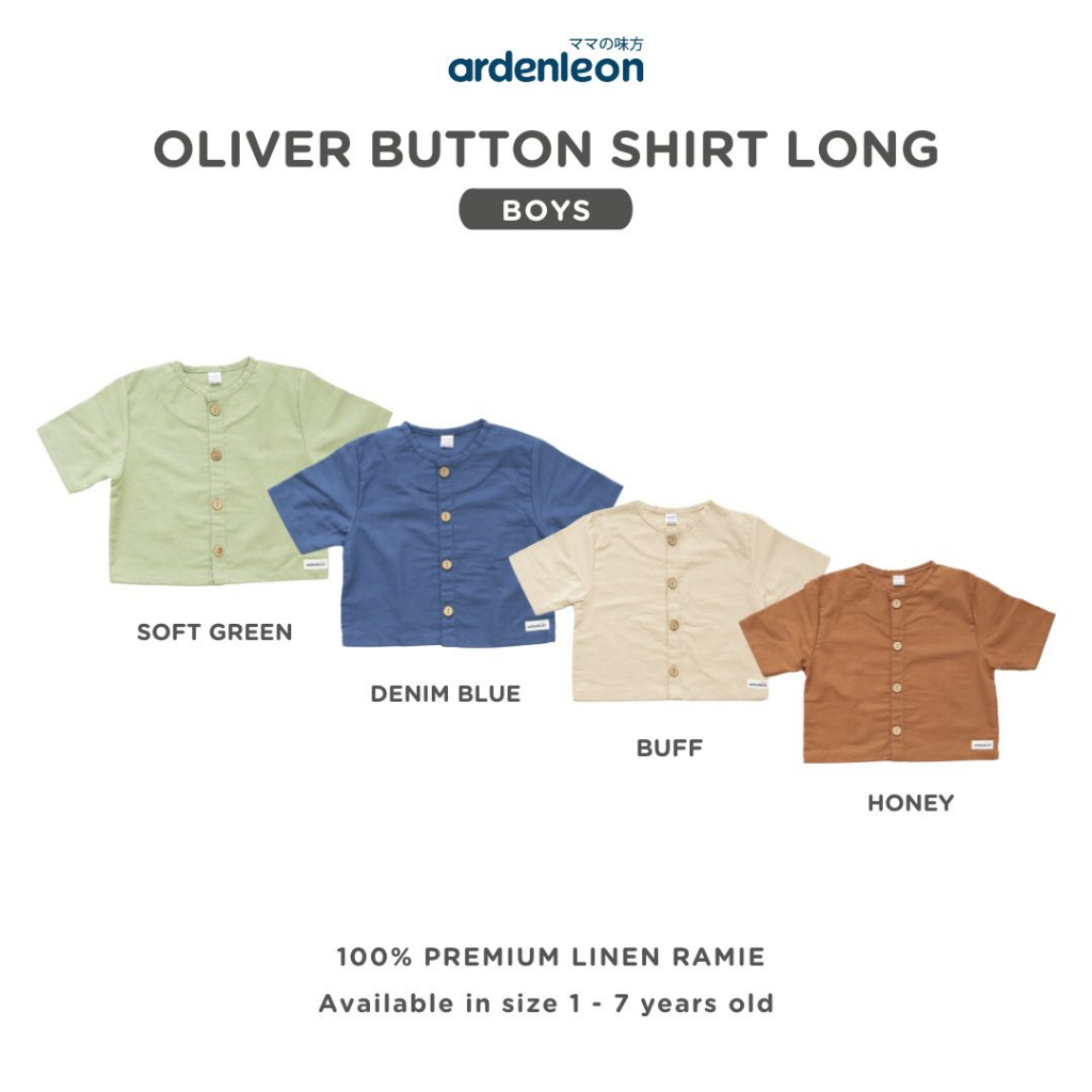 Kaos atasan anak Ardenleon Jasper Button / Kai Collar / Oliver Button Shirt