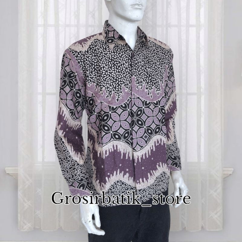 BAJU BATIK COUPLE AYAH DAN ANAK katun premium ungu lilac best seller