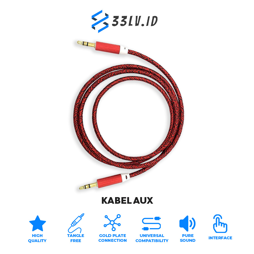 【33LV.ID】 Murah～kabel aux/audio meta 1m 1×1 jack 3.5mm xh-01