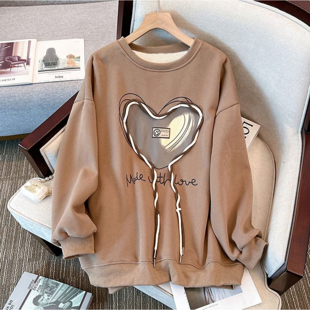 Crewneck MADE LOVE SWEATER Wanita | Sweater Oblong Wanita | Oversize