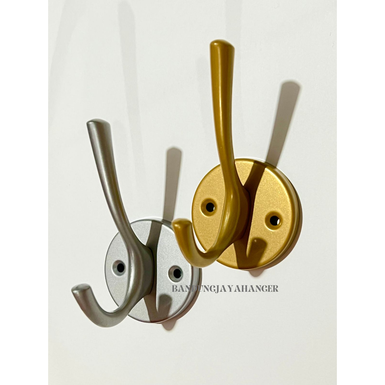 Kapstok Plat Bulat Gantungan Baju Dinding 1 Kait /Silver dan Gold