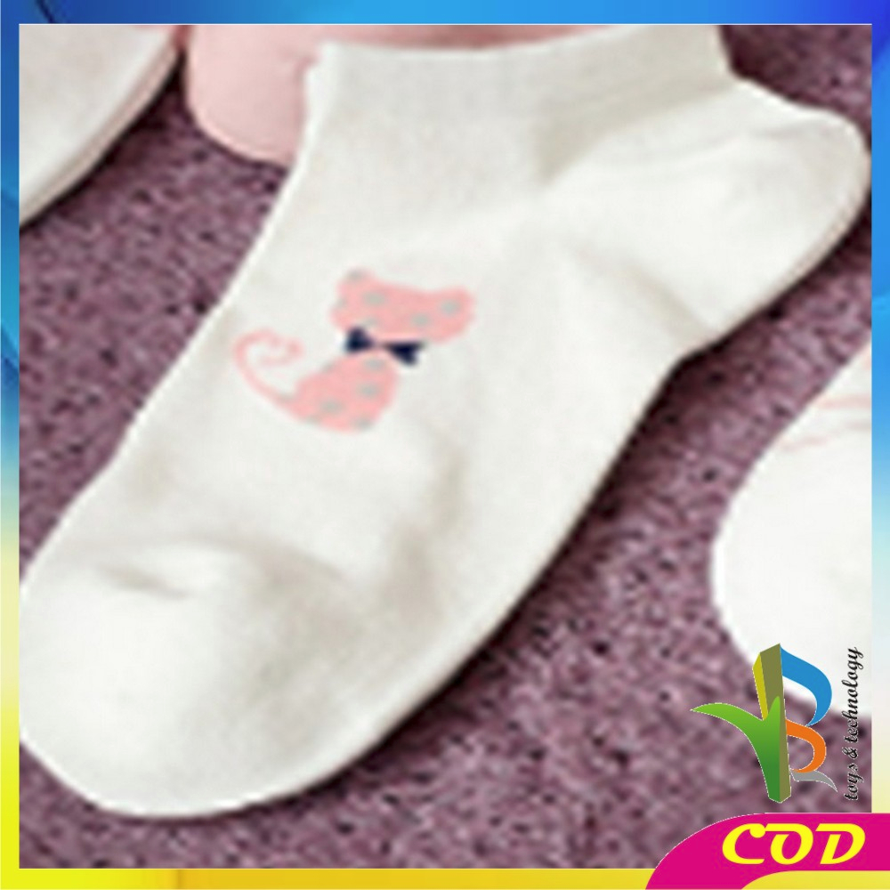 RB-P571 Kaos Kaki Wanita Korea Motif Kucing Ankle Socks / Kaoskaki Pendek Cat Semata Kaki Karakter Korean Fashion Women Sock Import