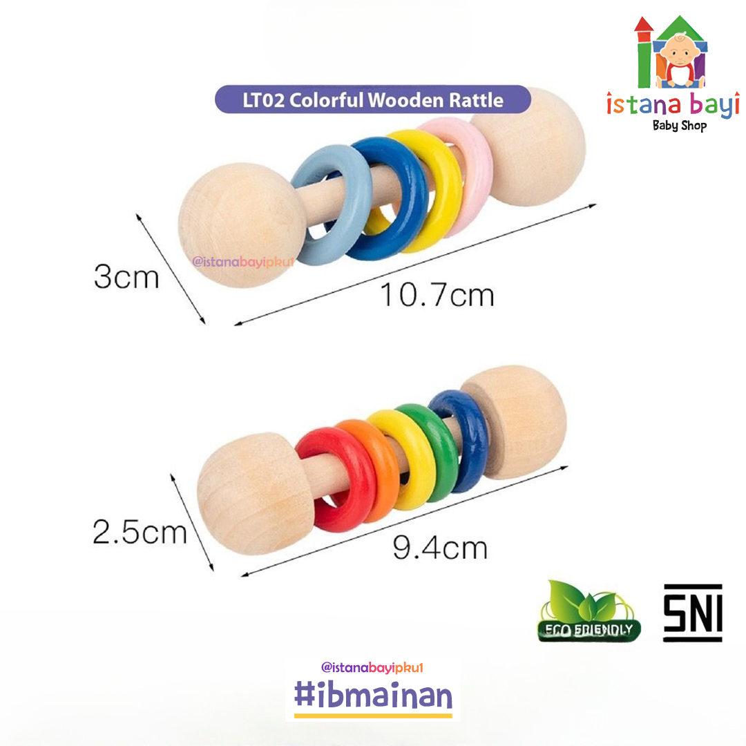 Mainan Edukasi - Colorfull Wooden Rattle LT02 - Mainan Anak