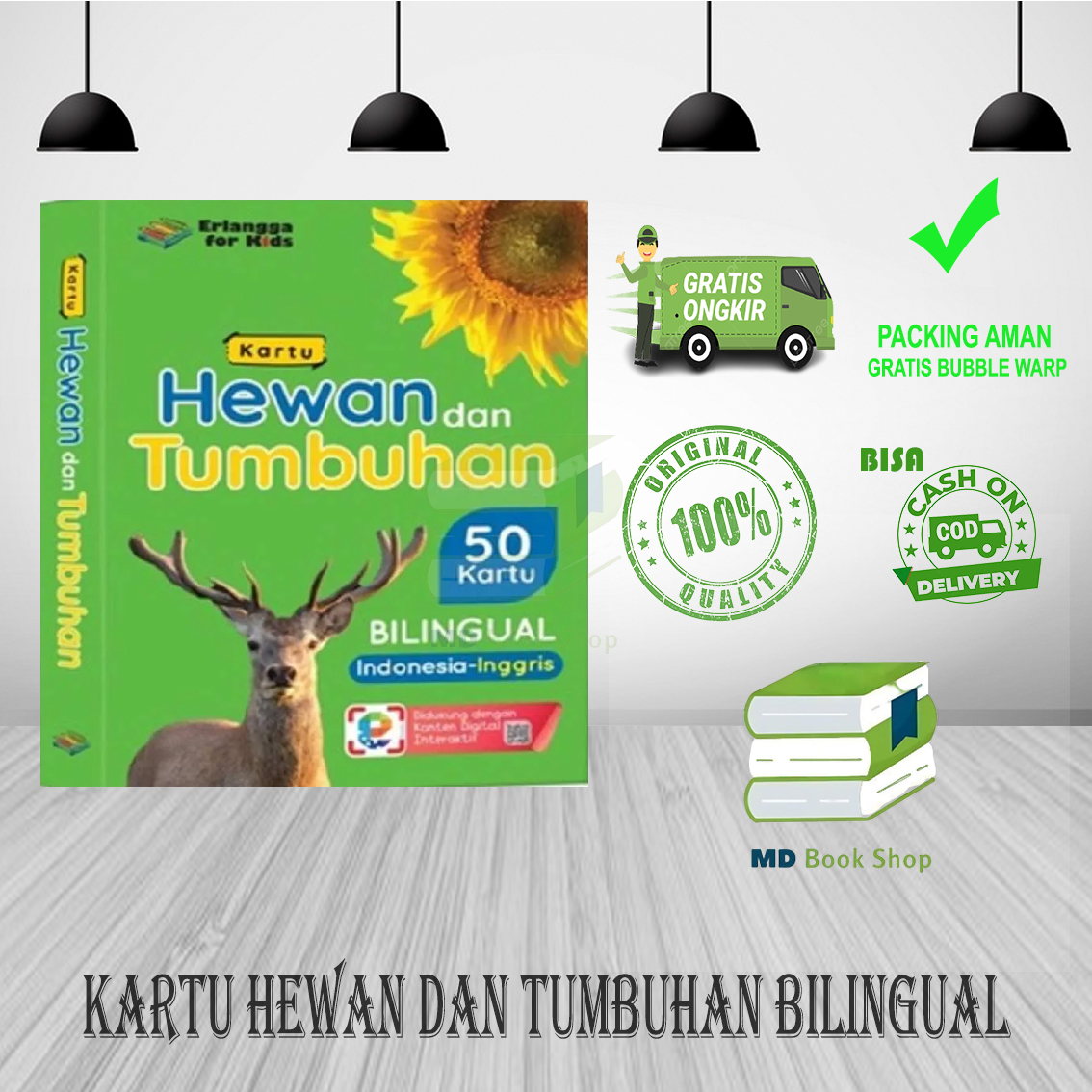 BEST SELLER KARTU HEWAN DAN TUMBUHAN BILINGUAL - ERLANGGA FOR KIDS