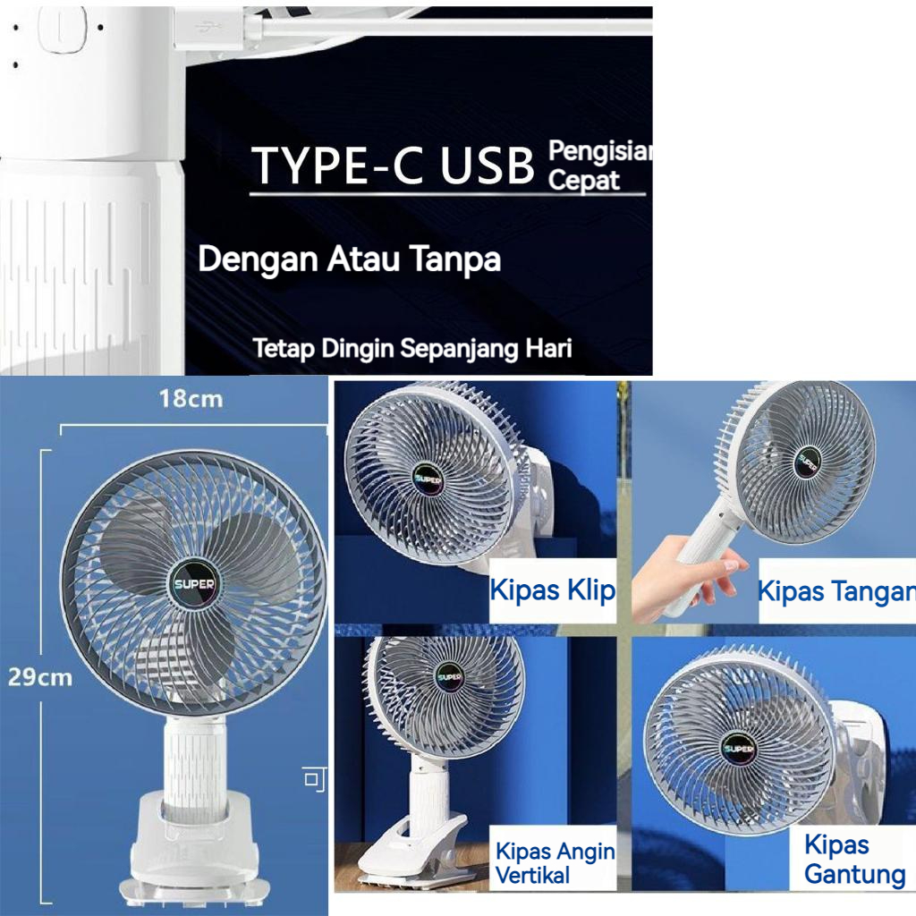 【COD】Kipas Angin Lipat/Kipas Angin Portable Foldable Standing/Portable USB Fan Standing/Naik Dan Turun 360° Terapkan Ke Kantor /Perpustakaan / Tidur