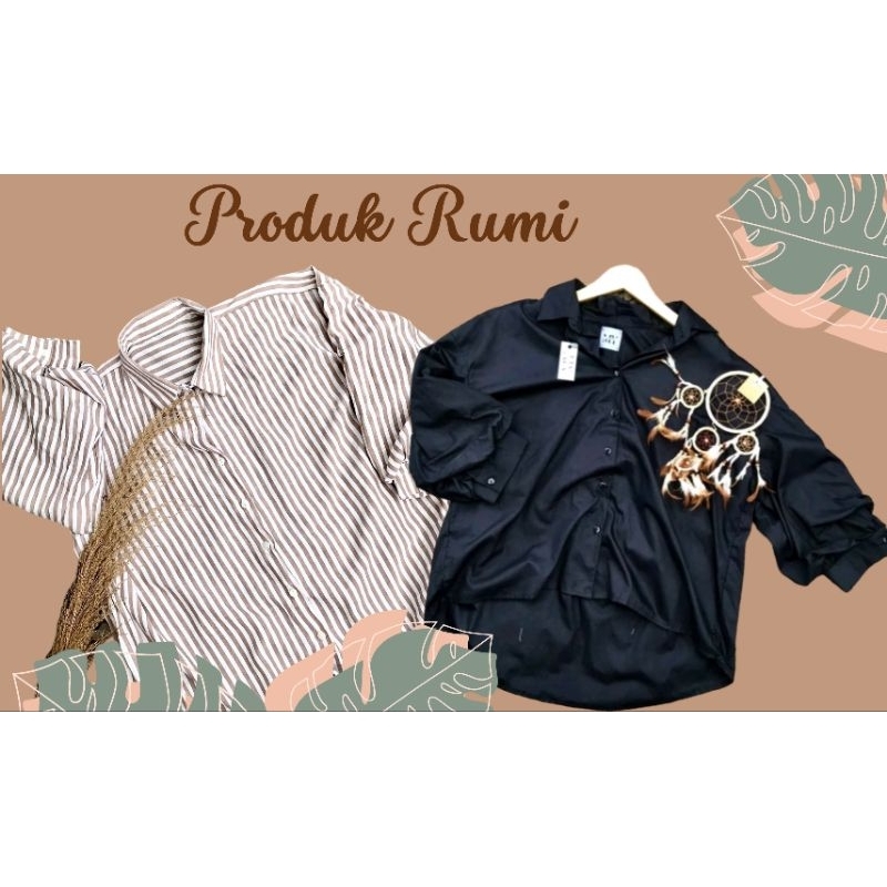 Ayra |Top lengan balon kemeja Cewe lengan balon korean style, premium kemeja cewe, kemeja motif, kem