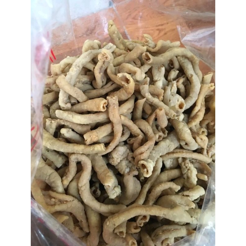 

Keripik usus kemasan 250 gr, tidak berminyak dan tidak amis.