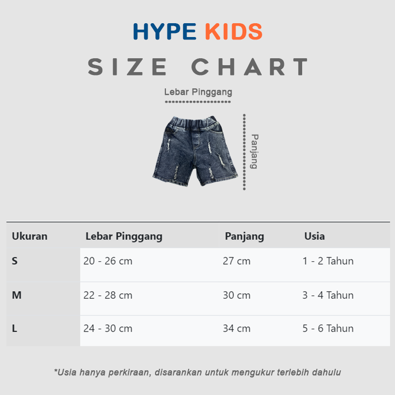 Hypekids Ice Black - Celana Pendek Anak Black Jeans Usia 1 - 6 Tahun Laki-Laki