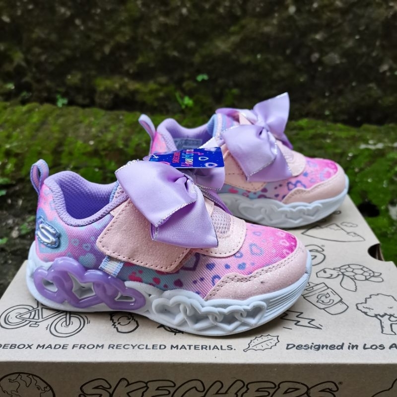 Sepatu Sneakers Anak Perempuan Skechers Sport Lamp / Sepatu Princes Light Lampu Anak Perempuan