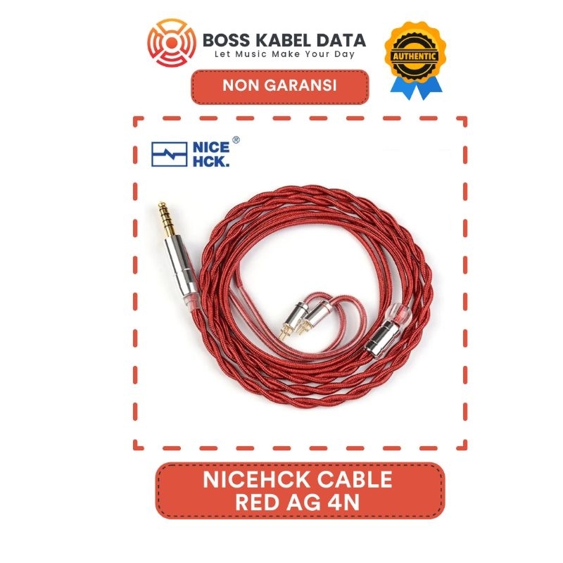Nicehck RedAG Cable 4n Pure Silver Material with  woven outer layer PP yarn