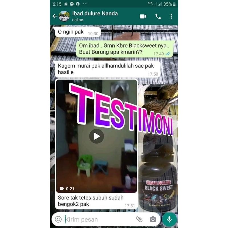 Gurah Burung BlackSweet Serak Macet Gurah Nafas Gurah Ayam Gurah Merpati Unggas