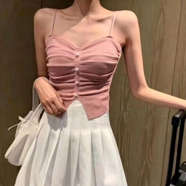 4109-2 Baju atasan TANKTOP KNIT RAJUT dalaman polos Korea Korean style wanita premium import baju ta