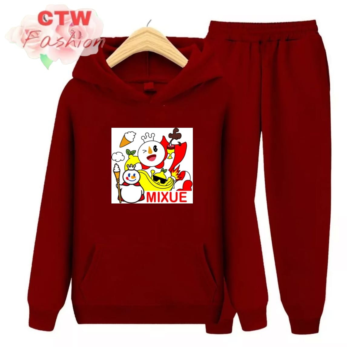 Newmodel_shop Setelan Sweater Hoodie MIXUEE MONAS/Set Sweater Anak/Size S (5-7Thn) M (8-10Thn) XL(13-15thn)