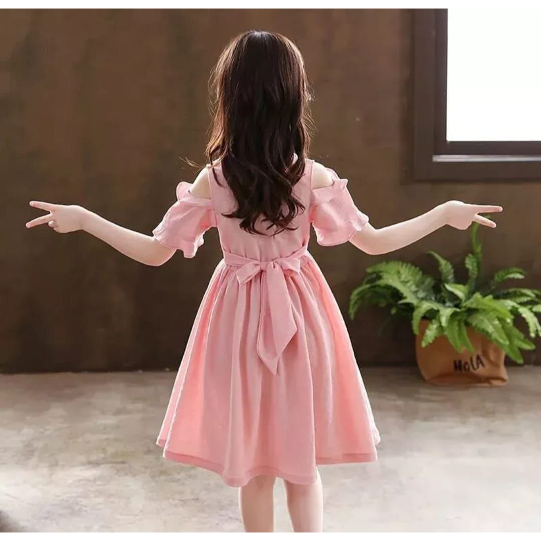 VVV Olshop Dress Kids Pesta Import Usia 5 6 7 8 9 10 TAHUN TERGANTUNG ANAK Dua Pilihan Warna Pink da