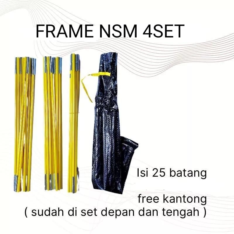 Frame Tenda Fiberglass NSM 4 mm Frame Tiang Tenda Fiber Frame Tenda Dome Fiber Glass TENDAKI NSM / G