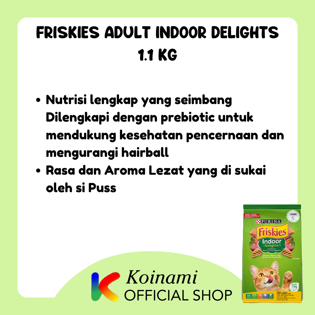 FRISKIES 1.1kg ADULT INDOOR DELIGHTS / cat food / dray food / makanan kucing / pakan / hewan / pet