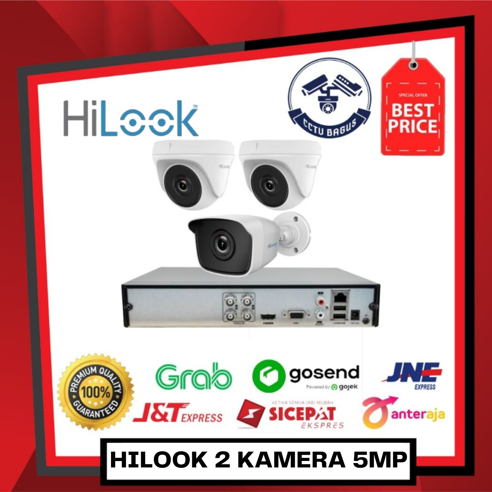PAKET CCTV HILOOK 3 KAMERA 5MP