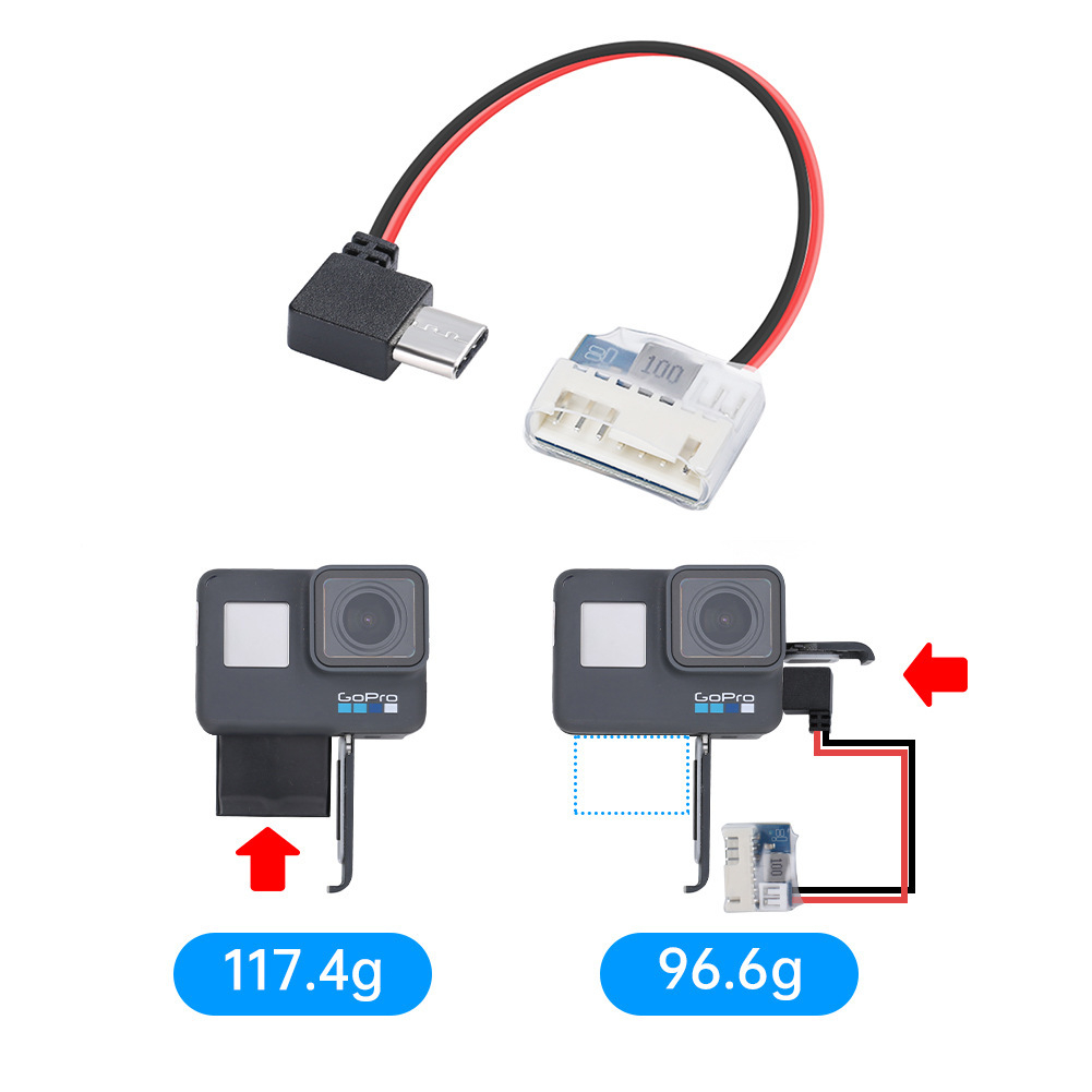 GoPro Balance Plug Power Cable Type C to 5V Charging Cable for GoPro Hero 6/7/8/9