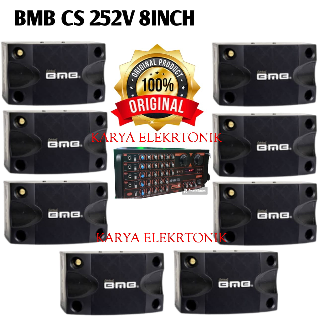 PAKET SOUND KARAOKE 8 INCH BMB CS252V CS 252 V DAN AMPLIFIER KA2205