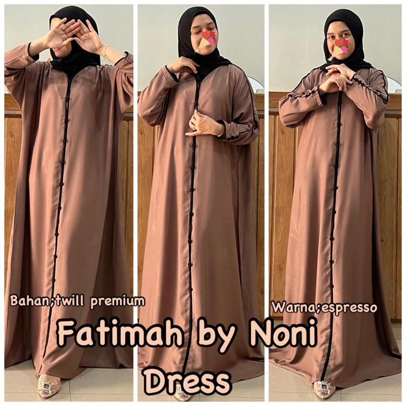 Daster Arab NONI DRESS FATIMAH Kaftan Rayon Twill Premium Big Size