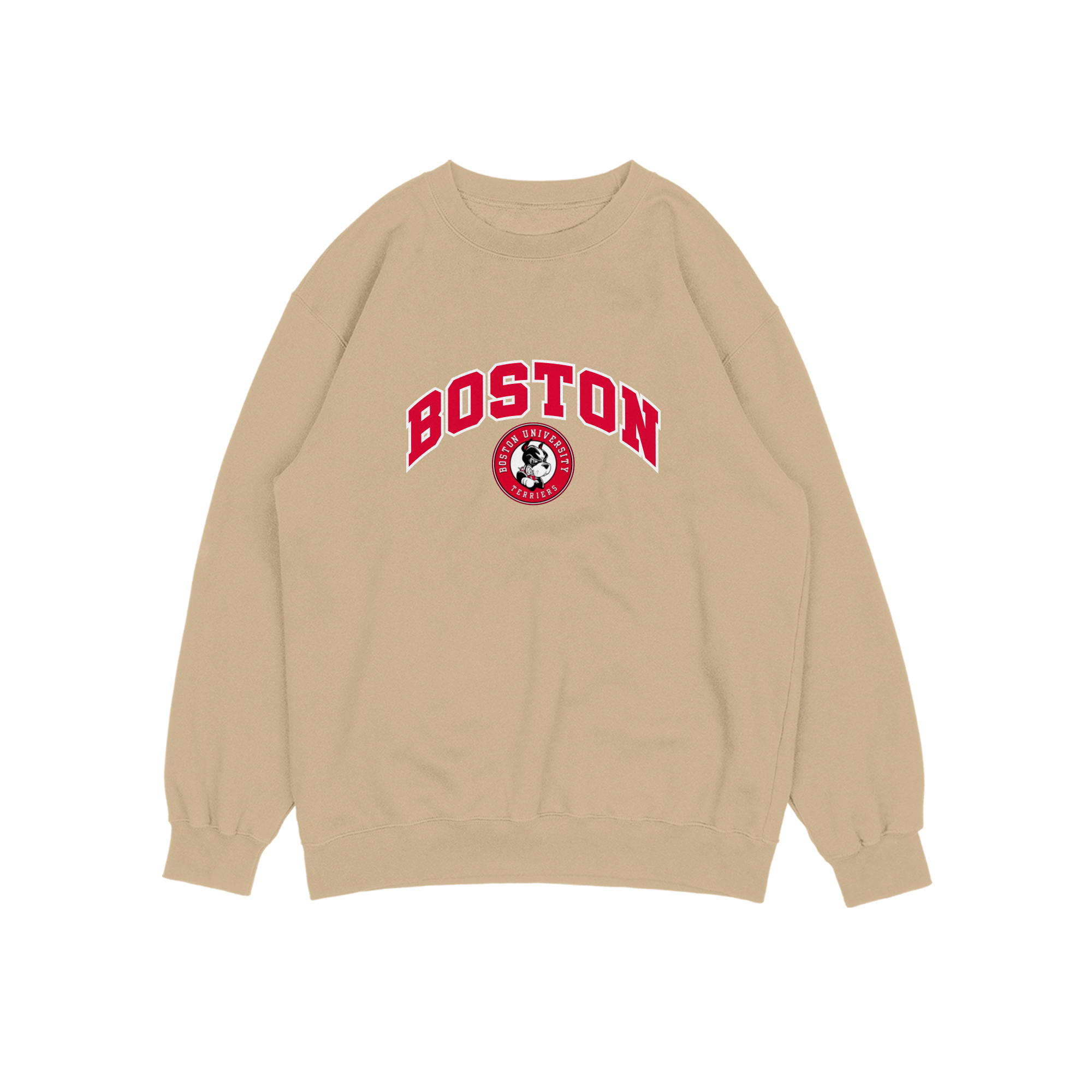 BOSTON LOGO SWEATER SWITER CREWNECK OVERSIZE PRIA WANITA Size M-XXL