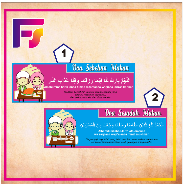 

Stiker waterproff doa sebelum makan & Doa sesudah makan