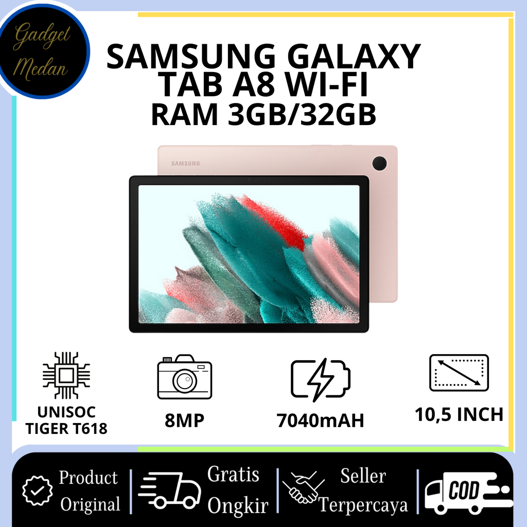Samsung Galaxy Tab A8 WiFi RAM 4/128GB  Garansi Resmi- Gray Gadget Medan