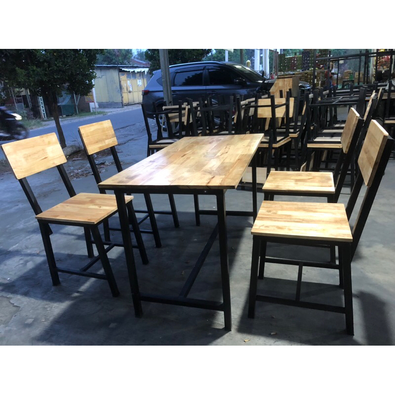 Meja Cafe Rumah Makan Kursi Single Sandaran